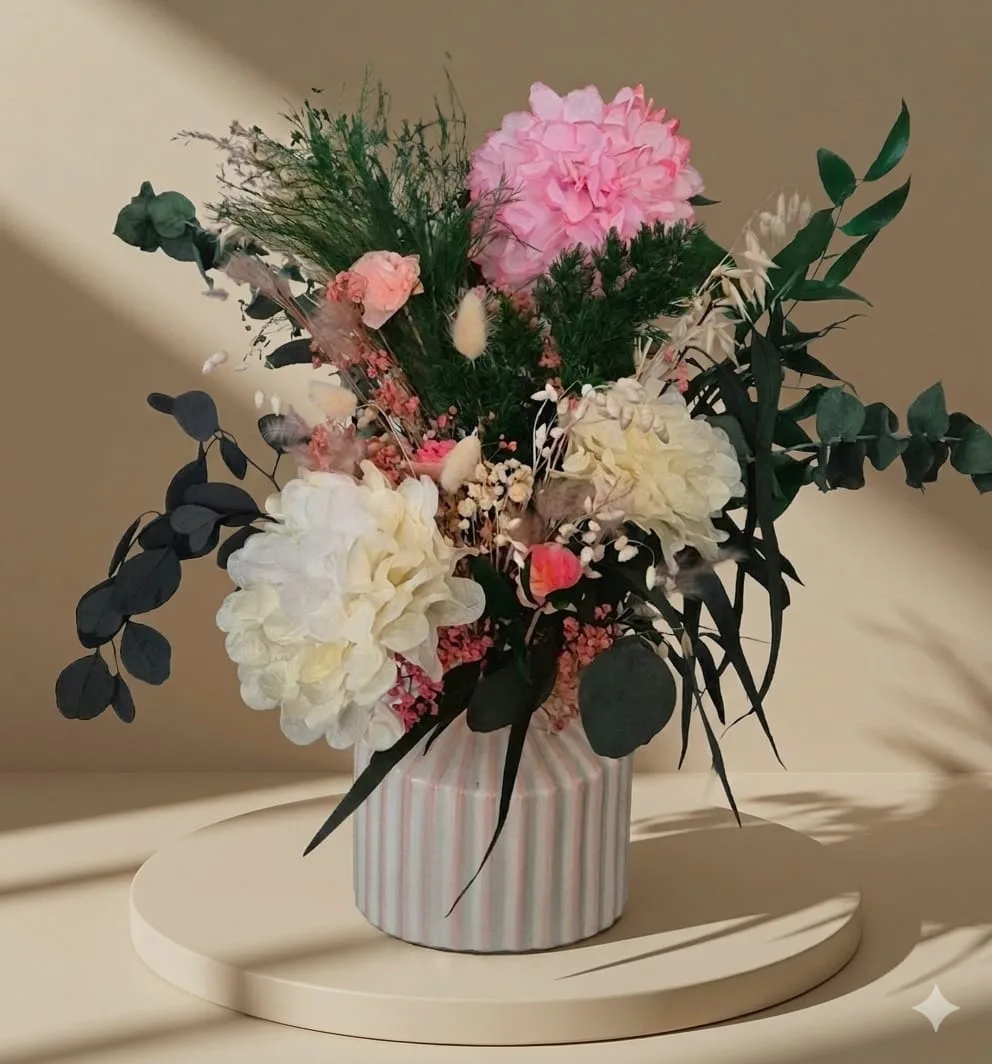 Bouquet Soleil d'octobre + vase